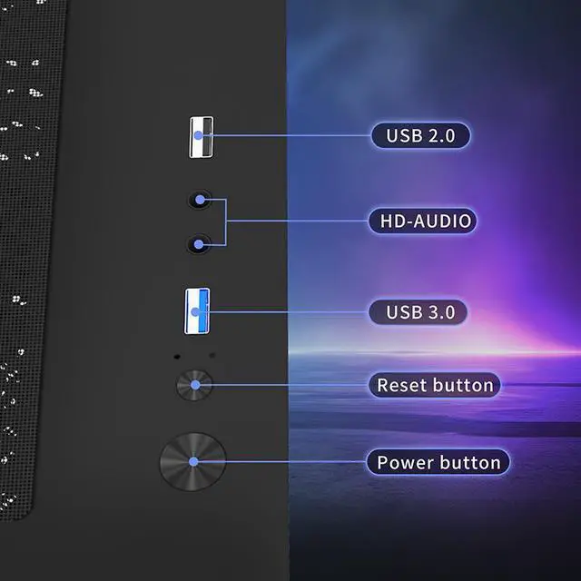 Alt view image 7 of 7 - MATX-SLIM/ITX Gaming PC Cases with 3x120MM ARGB fans Preinstalled,itx case, 270° Full View Tempered Glass Mid Tower,Mid-Tower USB 3.0 with Double Tempered Glass Full View Computer Cases