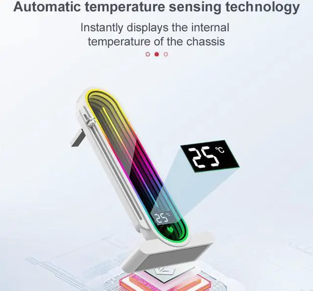 Alt view image 2 of 7 - ARGB GPU Support Bracket, Universal GPU Bracket with Temperature Display, Graphics Video Card Brace with Height Adjustable