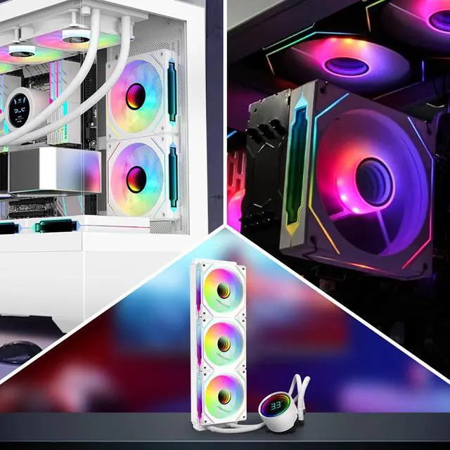 Alt view image 7 of 7 - RGB Fans:6 pack 120mm PWM ARGB Case Fan with Fan Hub and Remote,Speed Control,PWM Control Fan for Computer Case and Liquid Cooling System White
