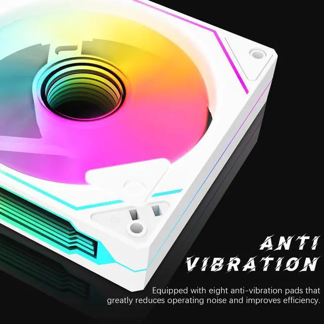 Alt view image 5 of 7 - RGB Fans:6 pack 120mm PWM ARGB Case Fan with Fan Hub and Remote,Speed Control,PWM Control Fan for Computer Case and Liquid Cooling System White