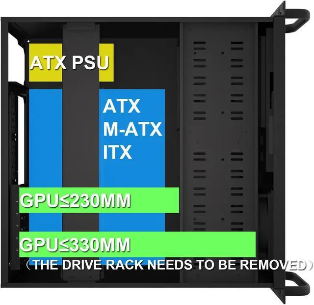 Alt view image 2 of 7 - 4U Server Cabinet Case,4U Server Chassis Rackmount Server Case 7 x PCI Slot Rackmount 4U Server Chassis Lockable with Key