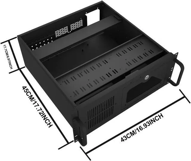 Alt view image 7 of 7 - 4U Server Cabinet Case,4U Server Chassis Rackmount Server Case 7 x PCI Slot Rackmount 4U Server Chassis Lockable with Key