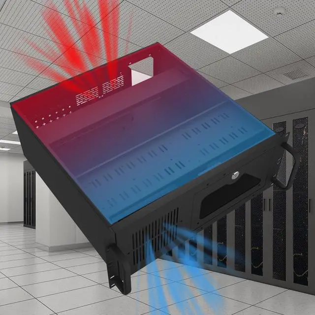 Alt view image 3 of 7 - 4U Server Cabinet Case,4U Server Chassis Rackmount Server Case 7 x PCI Slot Rackmount 4U Server Chassis Lockable with Key