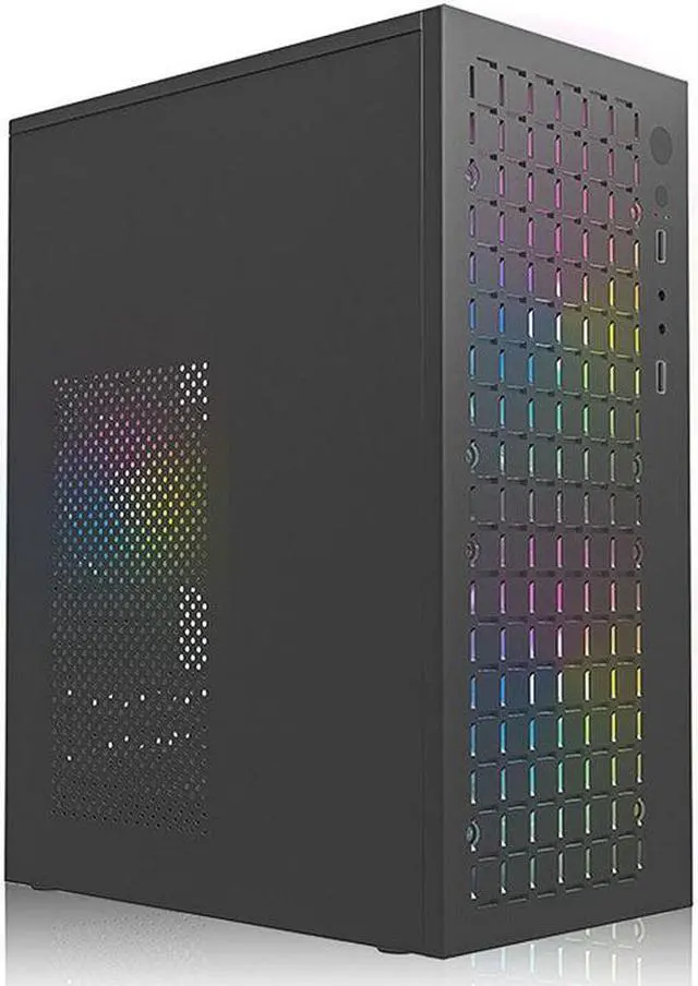 Main image of M-ATX Mini Tower Gaming Computer Cases,Front Panel with Fully Ventilated Airflow,Supports M-AXT/ITX (Black)