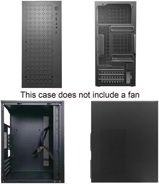 Alt view image 2 of 7 - M-ATX Mini Tower Gaming Computer Cases,Front Panel with Fully Ventilated Airflow,Supports M-AXT/ITX (Black)