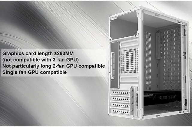 Alt view image 6 of 7 - M-ATX Mini Tower Gaming Computer Cases,Front Panel with Fully Ventilated Airflow,Supports M-AXT/ITX (Black)