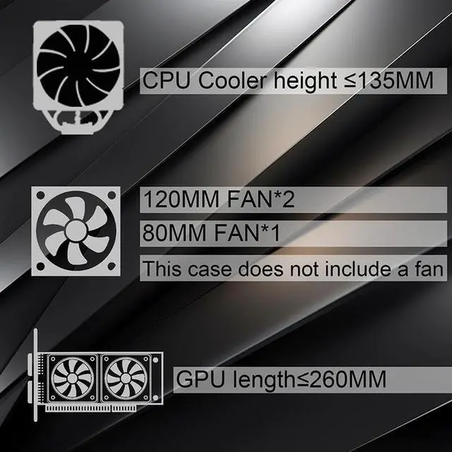 Alt view image 4 of 7 - M-ATX Mini Tower Gaming Computer Cases,Front Panel with Fully Ventilated Airflow,Supports M-AXT/ITX (Black)