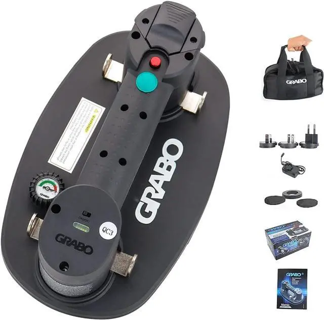 Main image of GRABO Nemo Grabo Electric Vacuum Suction Cup Lifter with 375 lb Maximum Load Capacity, Includes Battery and Seal