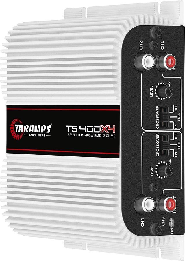 Alt view image 4 of 6 - Taramps TS 400x4 400 watts RMS 4 Channels Full Range Car Audio Amplifier, 2 Bridged Channels, RCA Input Class D, Output Power, Multichannel Amplifier System, Small