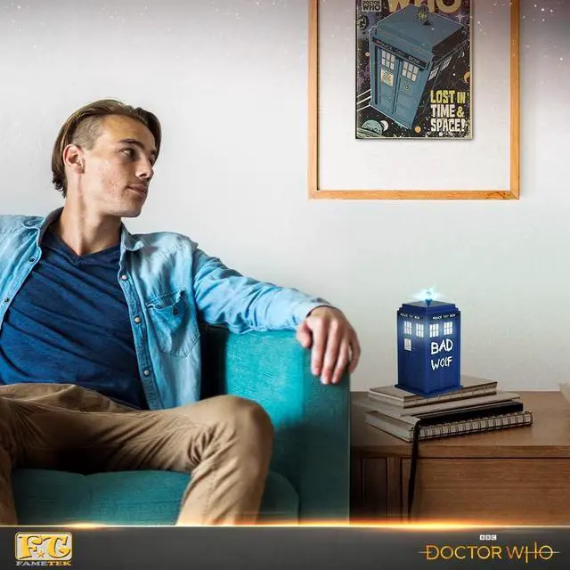 Alt view image 5 of 5 - Doctor Who Bad Wolf Tardis Wireless Bluetooth Speaker Plays Music, Lights Up, Accurate Sounds Effects |Gifts for Men or Women - Best Gifts Birthday Collectibles for Doctor Who