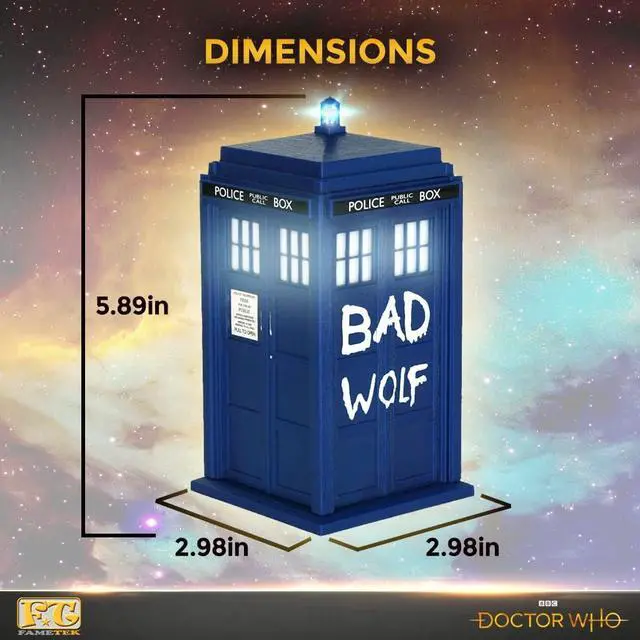 Alt view image 3 of 5 - Doctor Who Bad Wolf Tardis Wireless Bluetooth Speaker Plays Music, Lights Up, Accurate Sounds Effects |Gifts for Men or Women - Best Gifts Birthday Collectibles for Doctor Who