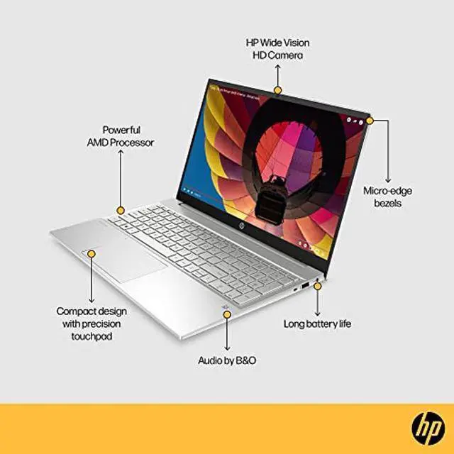 Alt view image 2 of 5 - HP Pavilion Laptop 15", AMD Ryzen 7 7730U (Beat Intel i7-1165G7), 15.6" FHD (1920 x 1080), 16 GB DDR4 RAM, 1TB SSD, Webcam, Light and Slim Business Laptop, Windows 11 Home