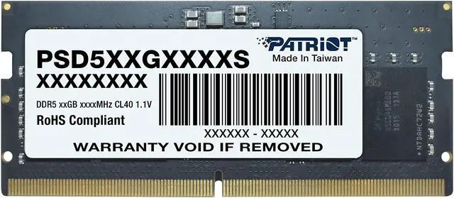 Main image of Patriot Signature Line DDR5 16GB (1 x 16GB) 5600MHz SODIMM Single - PSD516G560081S