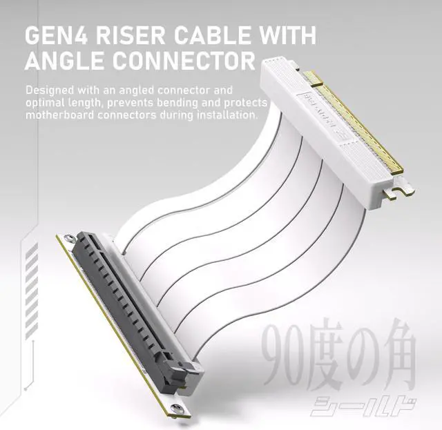 Alt view image 4 of 5 - EZDIY-FAB Vertical GPU Mount with High-Speed PCIE 4.0 Riser Cable, ARGB Module, 115mm/4.52in Flexible Extension, 90 Degree Connector, Only Compatible to Full-Opened PCIe Slots-White-YIHPI344-3