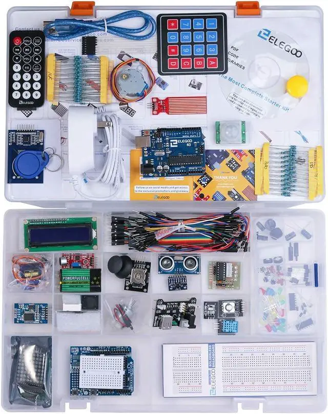 Alt view image 5 of 5 - ELEGOO UNO R3 Project Most Complete Starter Kit Upgraded 37 in 1 Sensor Modules Kit 120pcs Multicolored Dupont Wire
