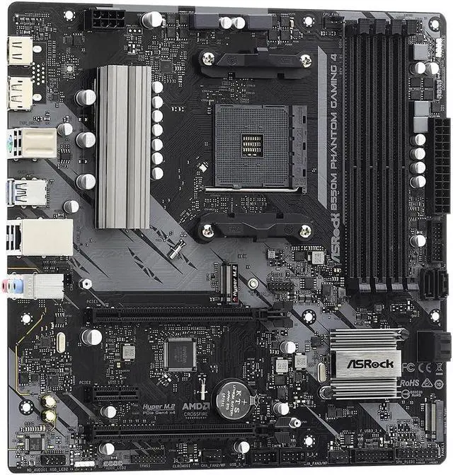 Alt view image 4 of 5 - ASRock AM4 AMD B550 SATA 6Gb/s Micro ATX AMD Motherboard Model B550M Phantom Gaming 4