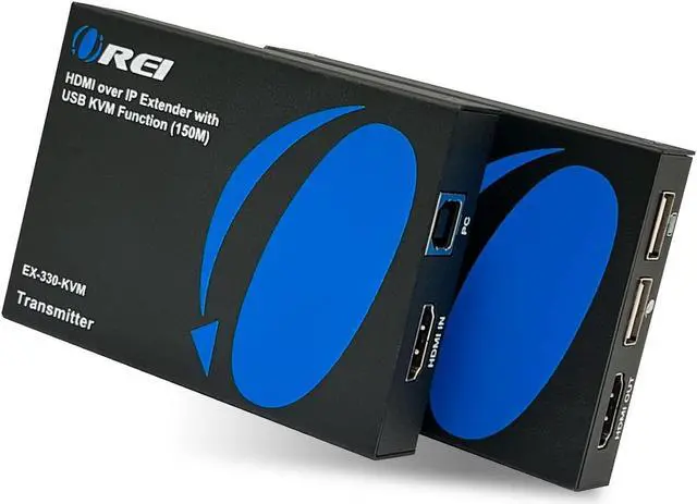 Main image of OREI KVM Over IP HDMI Extender Over LAN, Single CAT5e/CAT6A/CAT7 Cable Output1080p PC Control - Up to 330 Ft - Remote Keyboard Mouse USB Control - Over Home Network