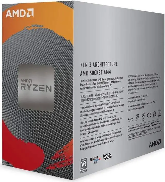 Alt view image 3 of 3 - AMD Ryzen 5 3600 6-core, 12-Thread Unlocked Desktop Processor with Wraith Spire Cooler