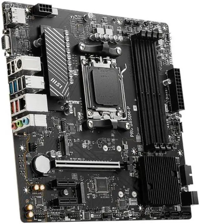 Alt view image 2 of 5 - MSI PRO B650M-P ProSeries Motherboard (AMD Ryzen 8000/7000, AM5, DDR5, PCIe 4.0, M.2, SATA 6Gb/s, USB 3.2 Gen 2, HDMI/DP, 2.5Gbps LAN, mATX)