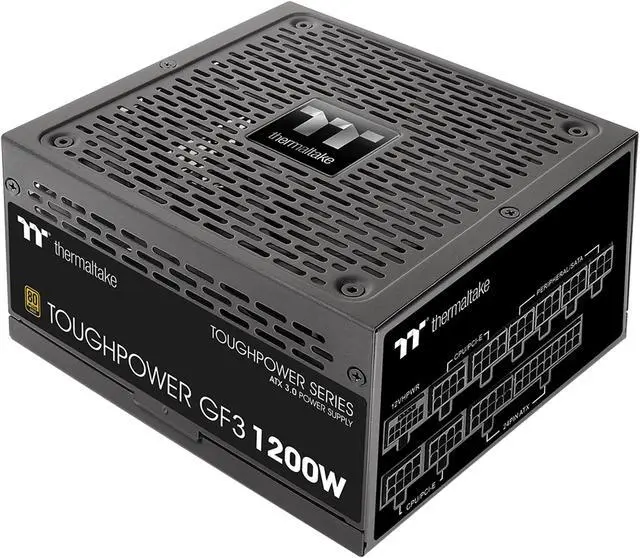 Main image of Thermaltake Toughpower GF3 1200W, True 600W 12VHPWR Connectors on PSU & NVIDIA RTX 40 series, ATX 3.0/PCI-E 5.0 Ready, 80+ Gold, SLI/Crossfire Ready Power Supply, PS-TPD-1200FNFAGU-4, 10 Year Warranty