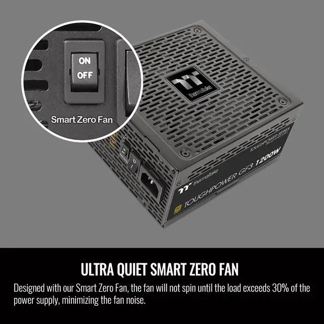 Alt view image 5 of 5 - Thermaltake Toughpower GF3 1200W, True 600W 12VHPWR Connectors on PSU & NVIDIA RTX 40 series, ATX 3.0/PCI-E 5.0 Ready, 80+ Gold, SLI/Crossfire Ready Power Supply, PS-TPD-1200FNFAGU-4, 10 Year Warranty