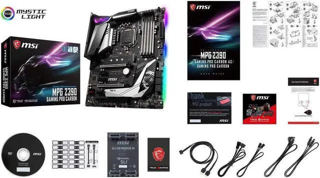 Alt view image 3 of 4 - MSI MPG Z390 Gaming PRO Carbon LGA1151 (Intel 8th and 9th Gen) M.2 USB 3.1 Gen 2 DDR4 HDMI DP SLI CFX ATX Z390 Gaming Motherboard