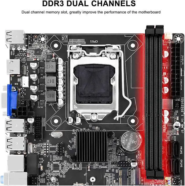 Alt view image 2 of 5 - DDR3 Mainboard, H61S Motherboard for Desktop, Dual Channel DDR3, LGA1155 Processors, for Intel for Core I7/I5/I3, for Pentium, for