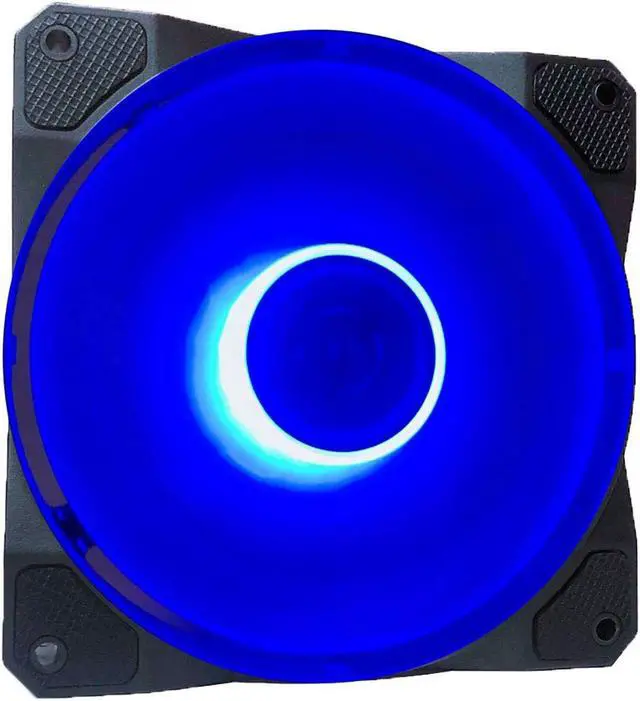 Alt view image 2 of 5 - Apevia CO512L-BL Cosmos 120mm Blue LED Ultra Silent Case Fan w/ 16 LEDs & Anti-Vibration Rubber Pads (5 Pk)