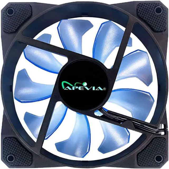 Alt view image 4 of 5 - Apevia CO512L-BL Cosmos 120mm Blue LED Ultra Silent Case Fan w/ 16 LEDs & Anti-Vibration Rubber Pads (5 Pk)