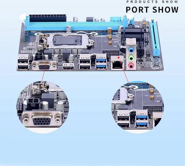 Alt view image 4 of 5 - H81 Gaming Motherboard, LGA 1150 Micro ATX PC Motherboard, Dual Channel DDR3 M.2 NVMe NGFF 6Gb s PCI E Support Core i3 i5 i7, E3 V3, G Series
