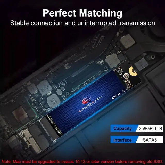Alt view image 4 of 5 - GAMERKING 512GB SSD Upgrade for 2010-2011 Apple MacBook Air A1369 (EMC 2392/2469), A1370 (EMC 2393/2471), High Performance Replacement Solid State Drive (MacOS Pre-Installed)