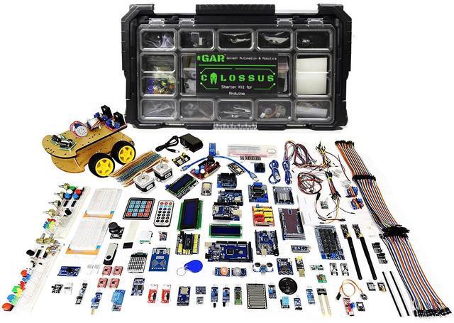 Main image of GAR Colossus Starter Kit for Arduino Uno Mega Nano - Complete Advanced Set, 5 Main Boards - 30 Sensors, 10 Shields with ESP32 WiFi + Bluetooth Modules for Wireless Robotics Smart Car