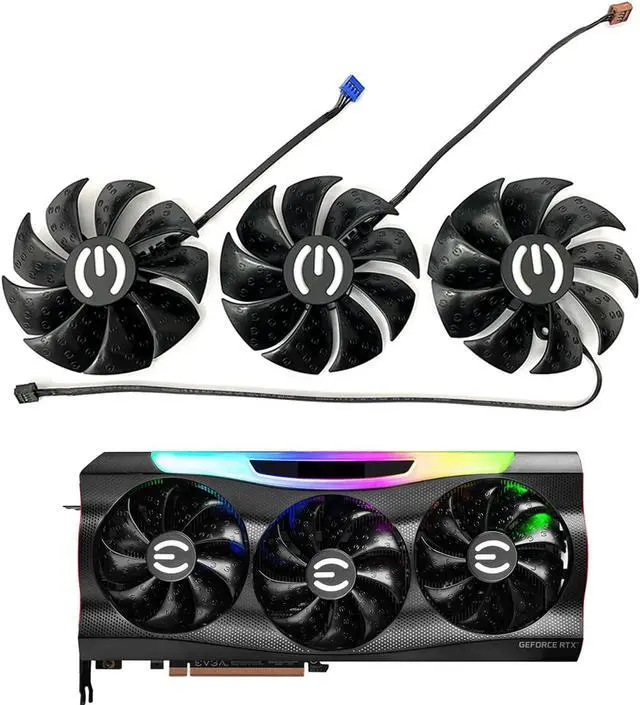 Main image of 87MM PLD09220S12H Graphics Card Cooling Fan Replacement for EVGA GeForce RTX 3070 3080 TI 3090 FTW3 Ultra Gaming Cooler Fan