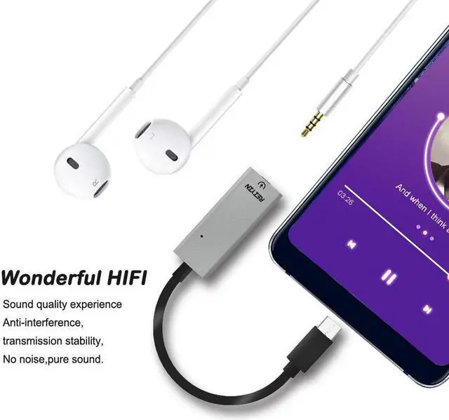 Alt view image 4 of 5 - Reiyin DA-03 USB-C DAC Audio Converter 192kHz 24bit Toslink Optical 3.5mm AUX Output External Sound Card