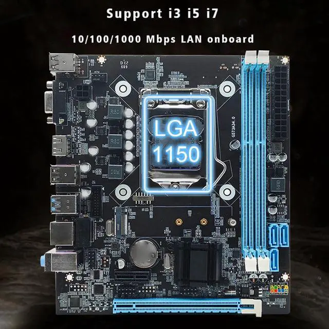 Alt view image 2 of 5 - LGA 1150 Gaming Motherboard, 4 USB2.0, DDR3 1600MHz, M.2 NVMe NGFF, SATA3.0 6Gb per s, PCIe X16, RJ45 100Mbps LAN, , Micro ATX Motherboard for Core I3 I5 I7, for Xeon E3 V3