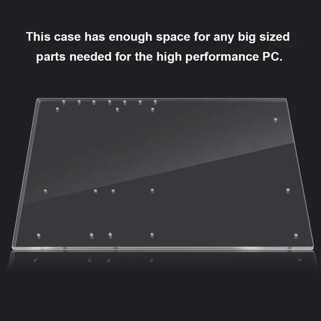 Alt view image 4 of 5 - ATX PC Open Frame ATX Test Bench Motherboard Overclock Computer Case DIY Mod Base Chassis for ATX Mothboard, 4mm Transparent Acrylic Frame PC Test Bench for Testing, Overclocking or Gaming
