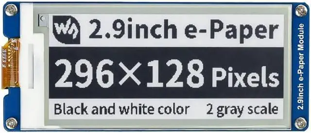 Main image of Coolwell Waveshare 2.9inch E-Paper Module Raspberry Pi E Paper Display 296x128 SPI Interface for Raspberry Pi 4B+ 4B 3B+ 3B 2B+ Zero W WH Jetson Nano Ardui
