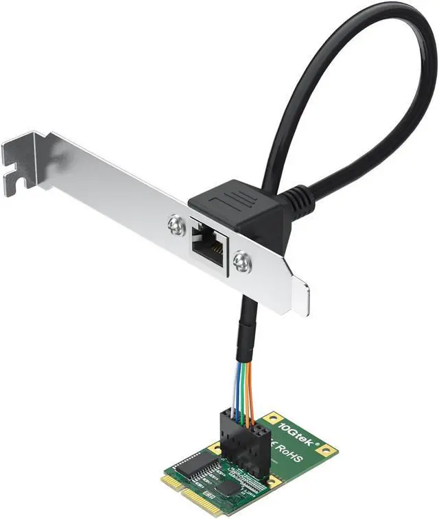 Alt view image 3 of 5 - H!Fiber Mini PCIe 2.5G Ethernet Network Card, Realtek RTL8125 Controller, 10/100/1000/2500 Mbps Single RJ45 Port, 2.5 Gigabit NIC with 0.3m(0.98ft) Cable, Mini Pice Interface, not for M.2