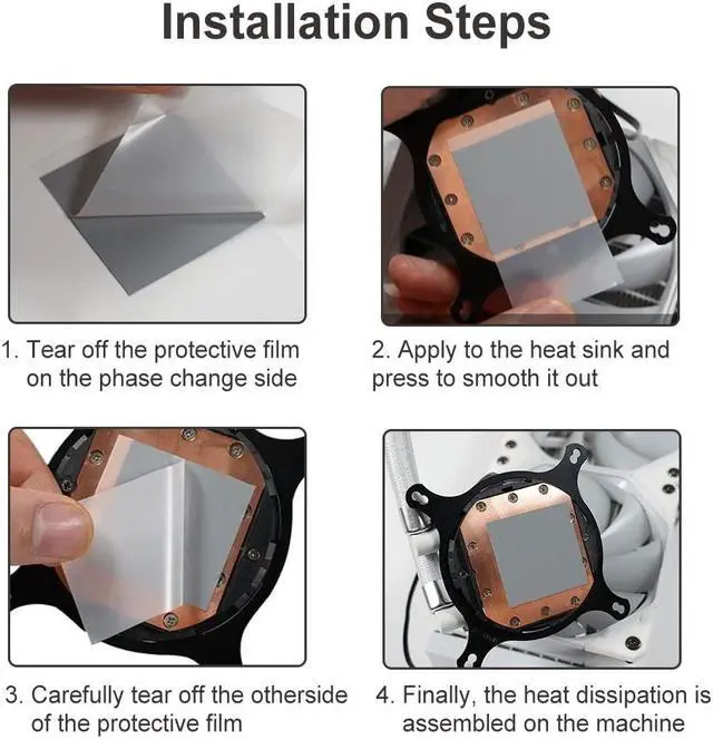 Alt view image 3 of 5 - PTM7950 Thermal Pad Phase Change Heatsink 80x80x0.25mm 8.5W/mK Conductive for Heatsink PS5 Steam Deck CPU GPU SSD Silicone Grease Thermal Pad