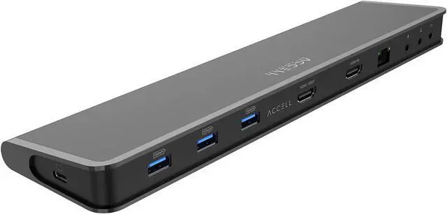 Alt view image 2 of 5 - Accell InstantView USB-C 4K Docking Station - 2 HDMI, 3x USB-A 3.1, Ethernet, Audio Ports Compatible with PC, macOS, Android, Chromebook, (K31G2-001B)