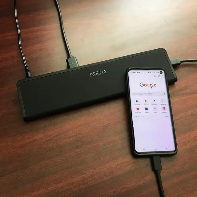 Alt view image 5 of 5 - Accell InstantView USB-C 4K Docking Station - 2 HDMI, 3x USB-A 3.1, Ethernet, Audio Ports Compatible with PC, macOS, Android, Chromebook, (K31G2-001B)