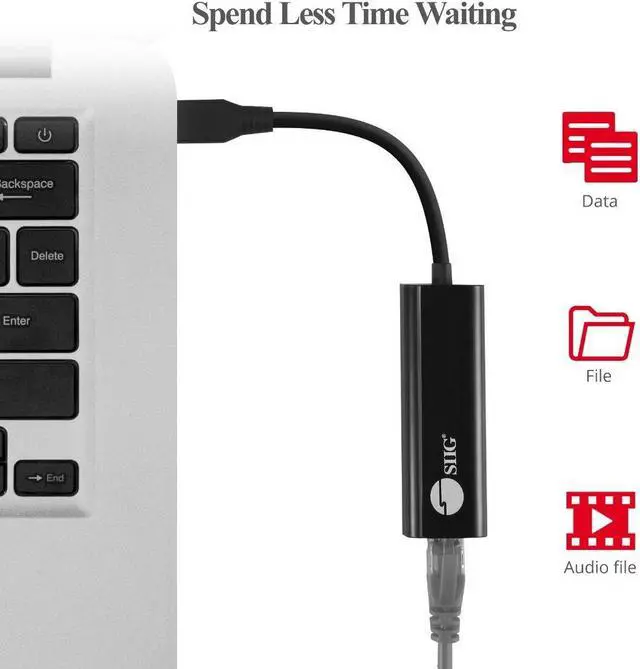 Alt view image 5 of 5 - SIIG USB-C to 2.5 Gigabit Ethernet Adapter - USB-C to RJ45 Converter Cable for Laptop and PC Supports Windows & Mac OS (JU-NE0A11-S1)