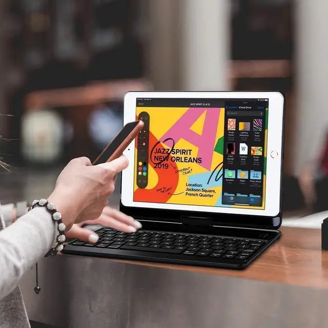 Alt view image 3 of 5 - ProCase iPad 10.2 7th Generation 2019 Keyboard Case with 360 Degree Rotation Protective Smart Cover Case Bundle with iPad 10.2 7th Gen 2019 Privacy Screen Protector