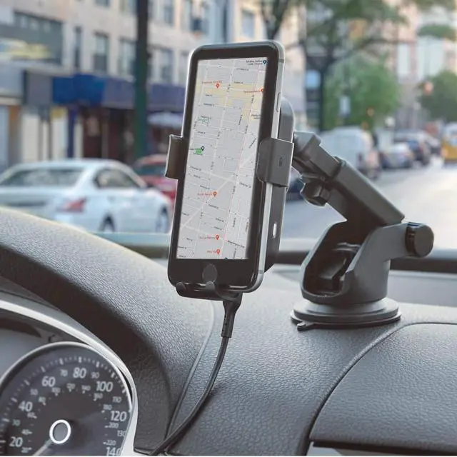 Alt view image 4 of 5 - Tripp Lite Wireless Car Charger Mount, 15W Qi Compliant, USB-C, Windshield Dash Vent Phone Holder (U280-CQ01)