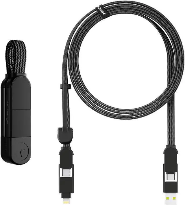 Main image of Rolling Square inCharge X + inCharge XL 6.6ft Bundle - 6-in-1 Multi Charging Universal Cables with 100W Ultra-Fast Charging Power, Portable USB and USB-C Cable