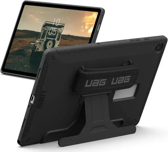 Main image of UAG Designed for Samsung Galaxy Tab A9 Plus Case 11" SM-X216B Scout w/Handstrap & Kickstand Black, Rugged Military Dropproof Protective Cover by URBAN ARMOR GEAR