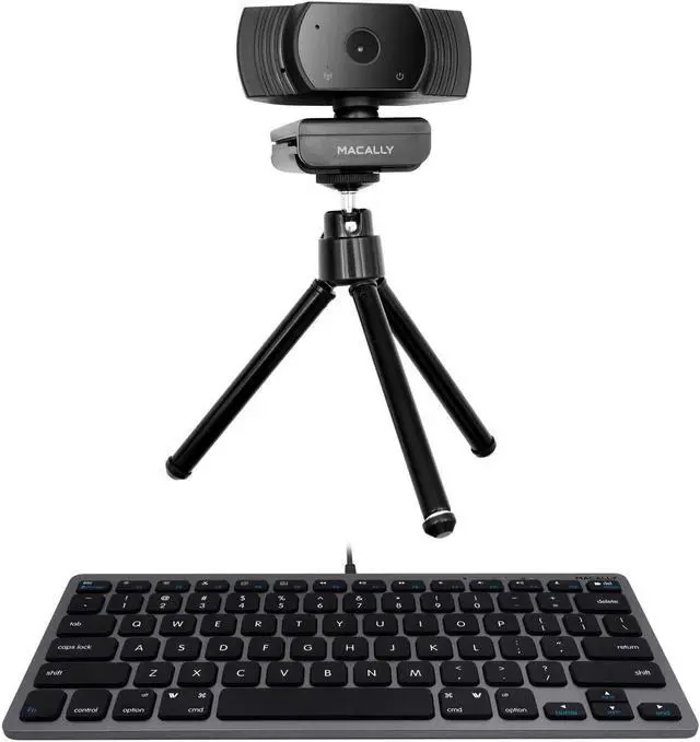 Main image of Macally Mini Wired Keyboard and a 1080P Webcam, Enjoy Clean HD Streaming