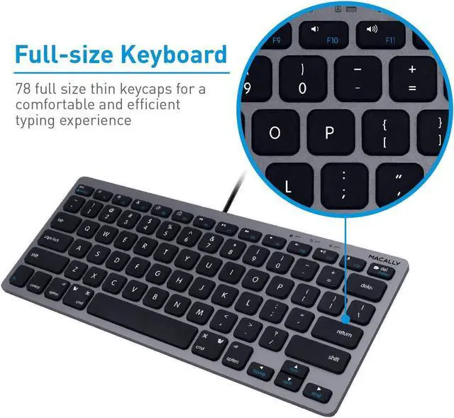 Alt view image 3 of 5 - Macally Mini Wired Keyboard and a 1080P Webcam, Enjoy Clean HD Streaming