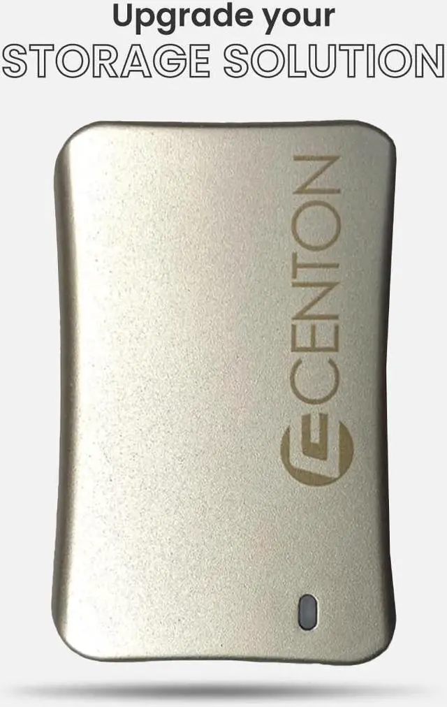 Alt view image 2 of 5 - Centon External SSD (Silver Metallic), USB-C 3.2 Gen 2, 500GB