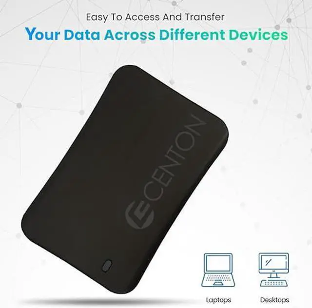 Alt view image 4 of 5 - Centon External SSD (Black), USB-C 3.2 Gen 2, 500GB